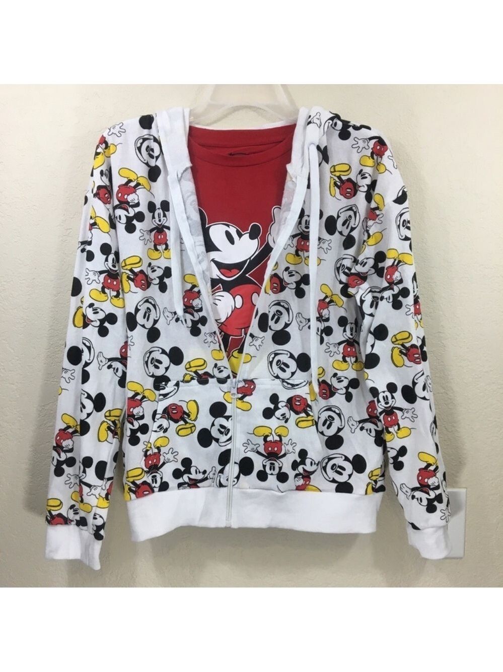 NWOT Mickey Mouse Lightweight Jacket & Red Shirt Set M (7-9)